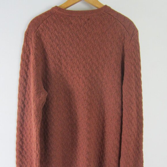 New Jos A Banks Reserve Mens M Heather Rust Brown Cashmere Cotton LS Sweater - Picture 2 of 7